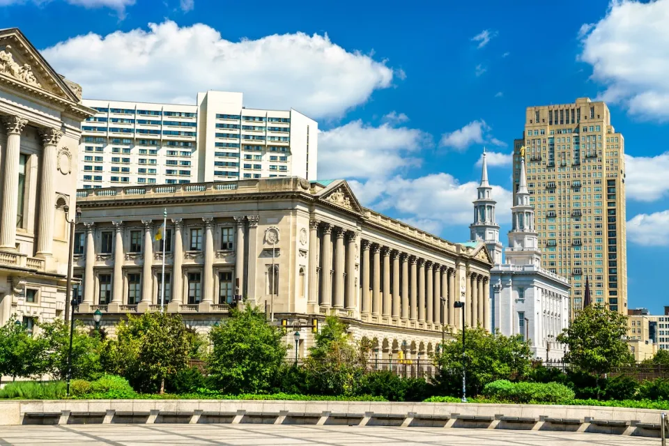 Historic courthouse building in Center City Philadelphia.